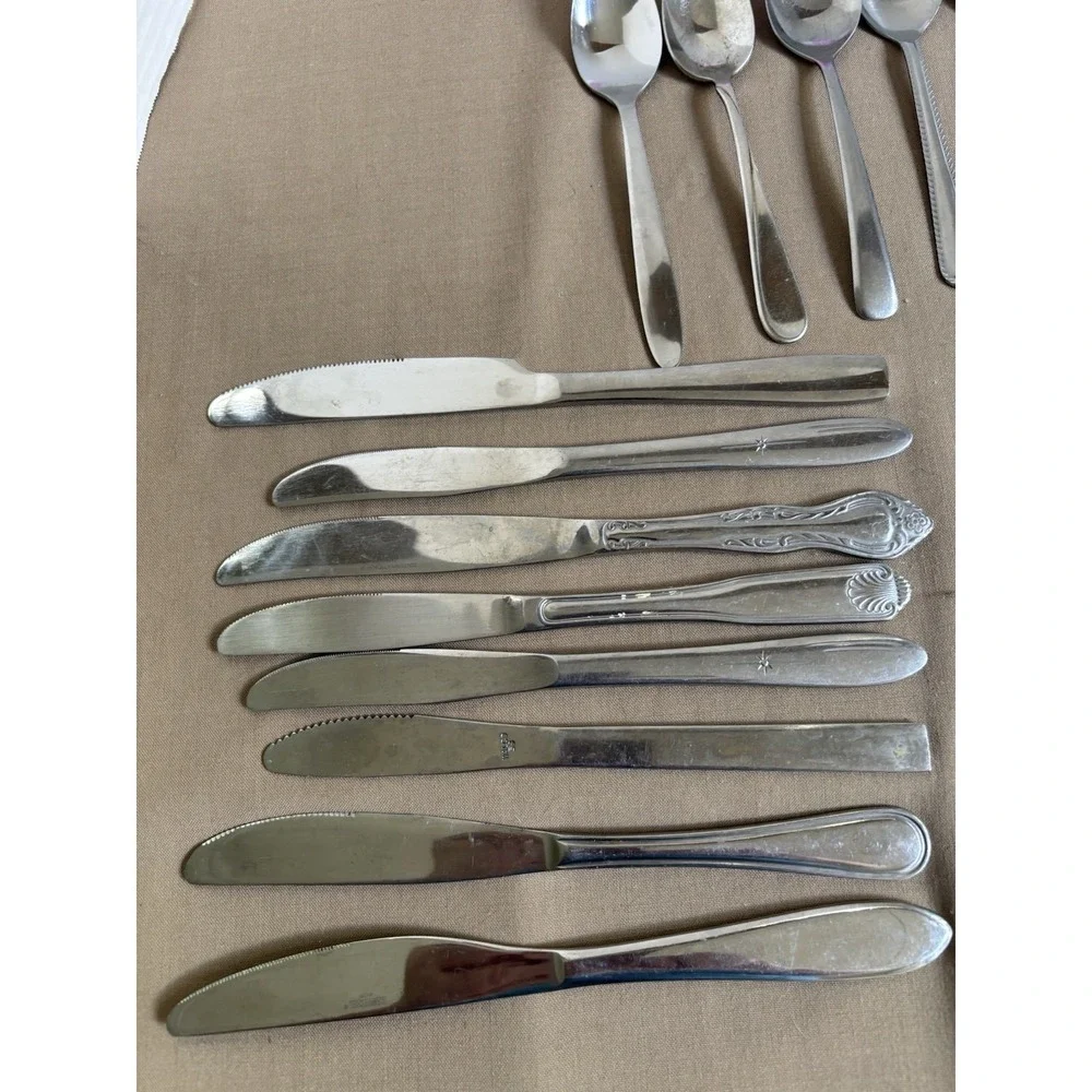23 Pieces BOHO HIPSTER WEDDING Mismatched Stainless Silverware Lot